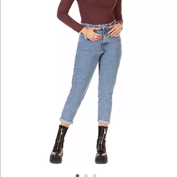 NWT Black Tape High Rise Mom Jeans Raw Hem Size 27 - Picture 1 of 13